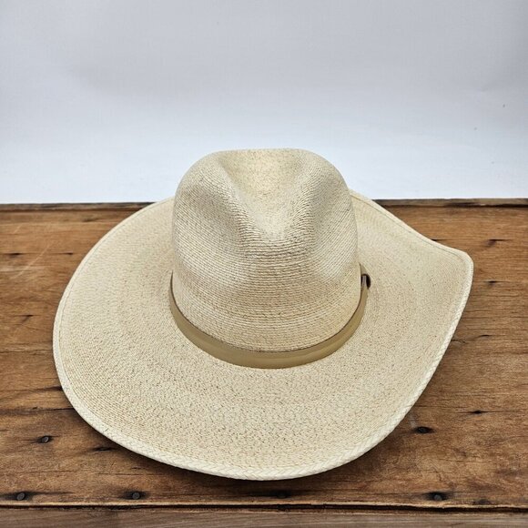 New Gigi Pip Blake Wide Brim Fedora Hat Size 59 Natural Palm Straw main image 6
